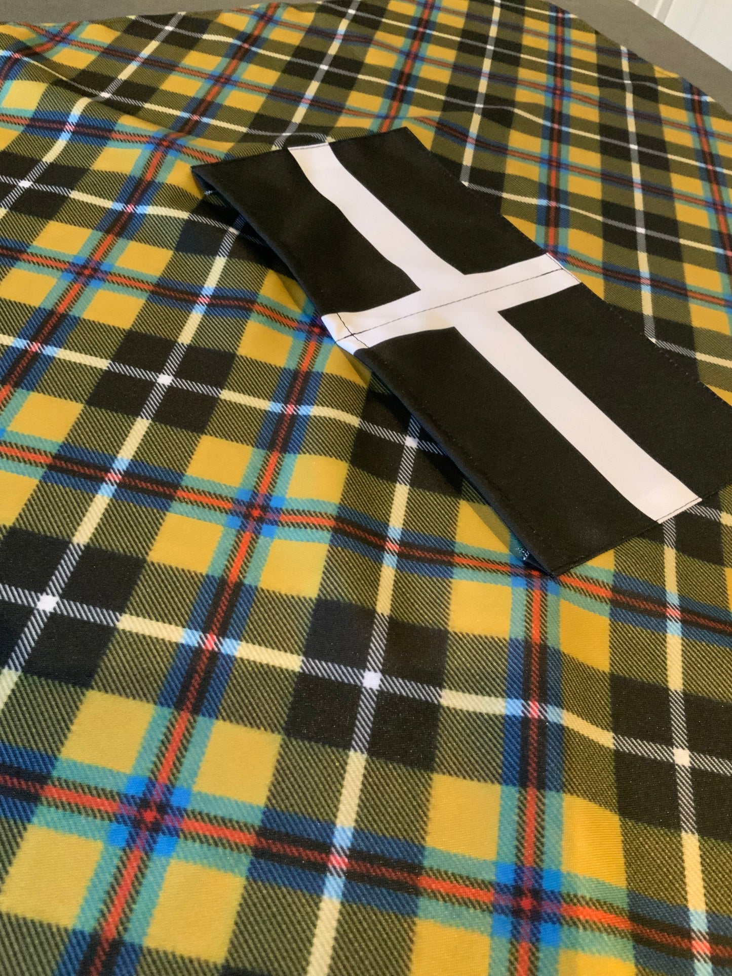 Cornish Tartan Apron with St Piran's Cornish Flag Pocket