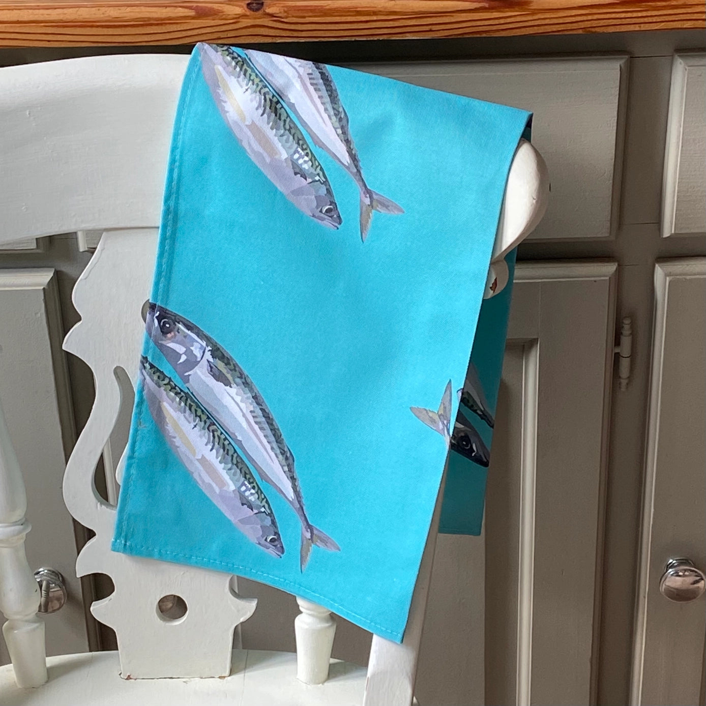 100& Cotton Cornish Mackerel Fish Tea Towel