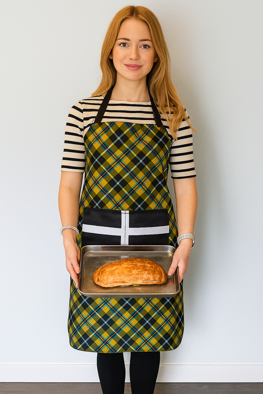 Cornish Tartan Apron with Cornish Flag Pocket