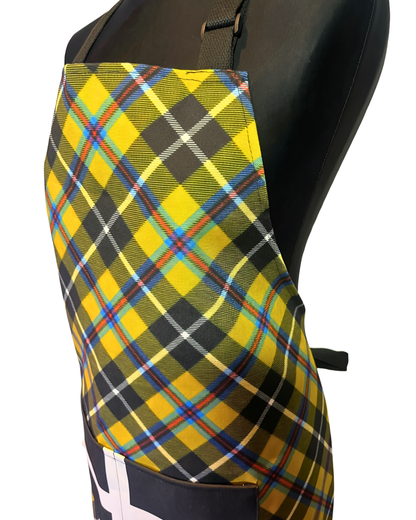 Cornish Tartan Apron with St Piran's Cornish Flag Pocket