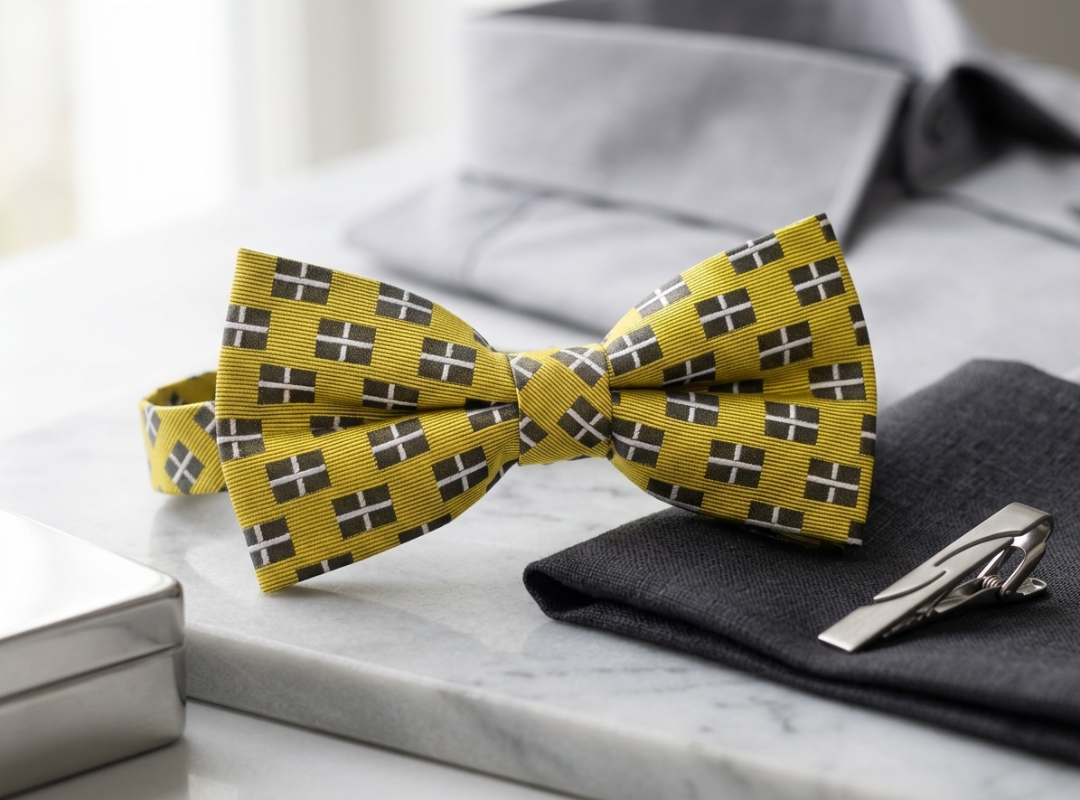 100% Silk Cornish Flag Bow Tie