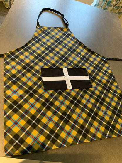 Cornish Tartan Apron with Cornish Flag Pocket