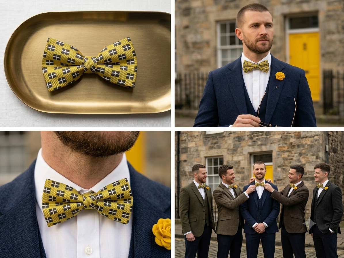 100% Silk Cornish Flag Bow Tie