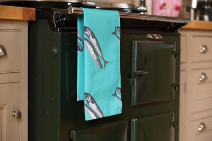 Cornish Mackerel Fish Tea Towel