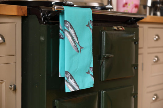 Cornish Mackerel Fish Tea Towel