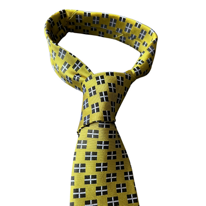 100% Silk Cornish St Piran's Flag Tie